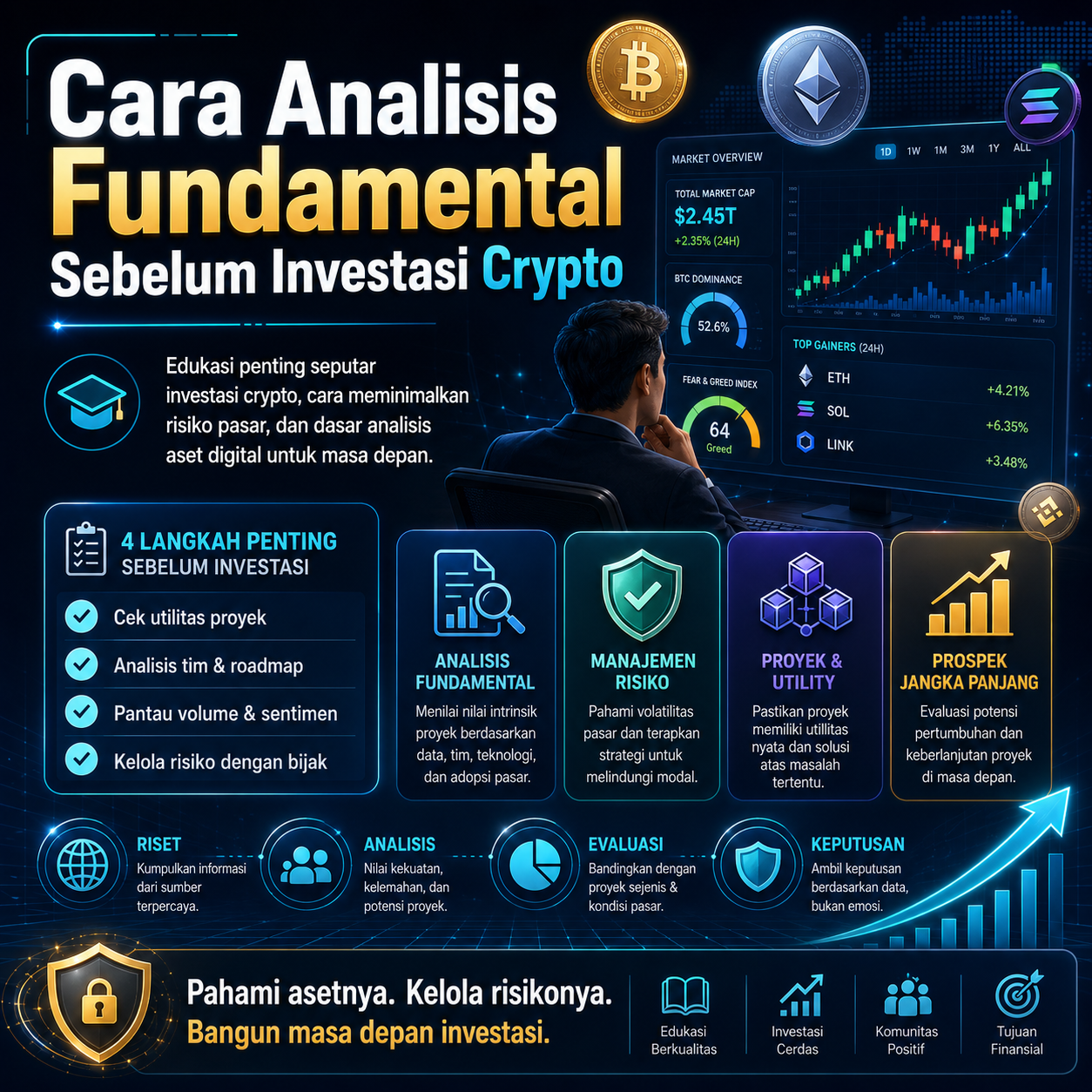 Panduan praktis cara analisis fundamental sebelum investasi crypto yang aman di platform website casino online tepercaya.