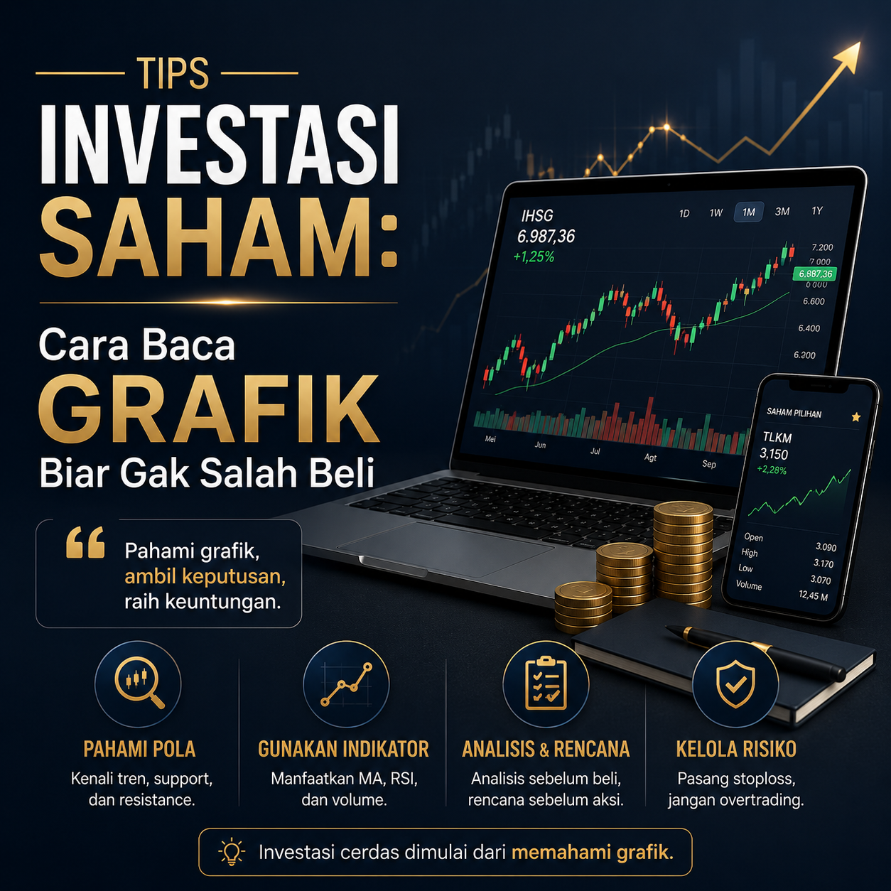 Grafik analisis harga saham pada layar monitor untuk strategi investasi Website Casino dan saham yang akurat.