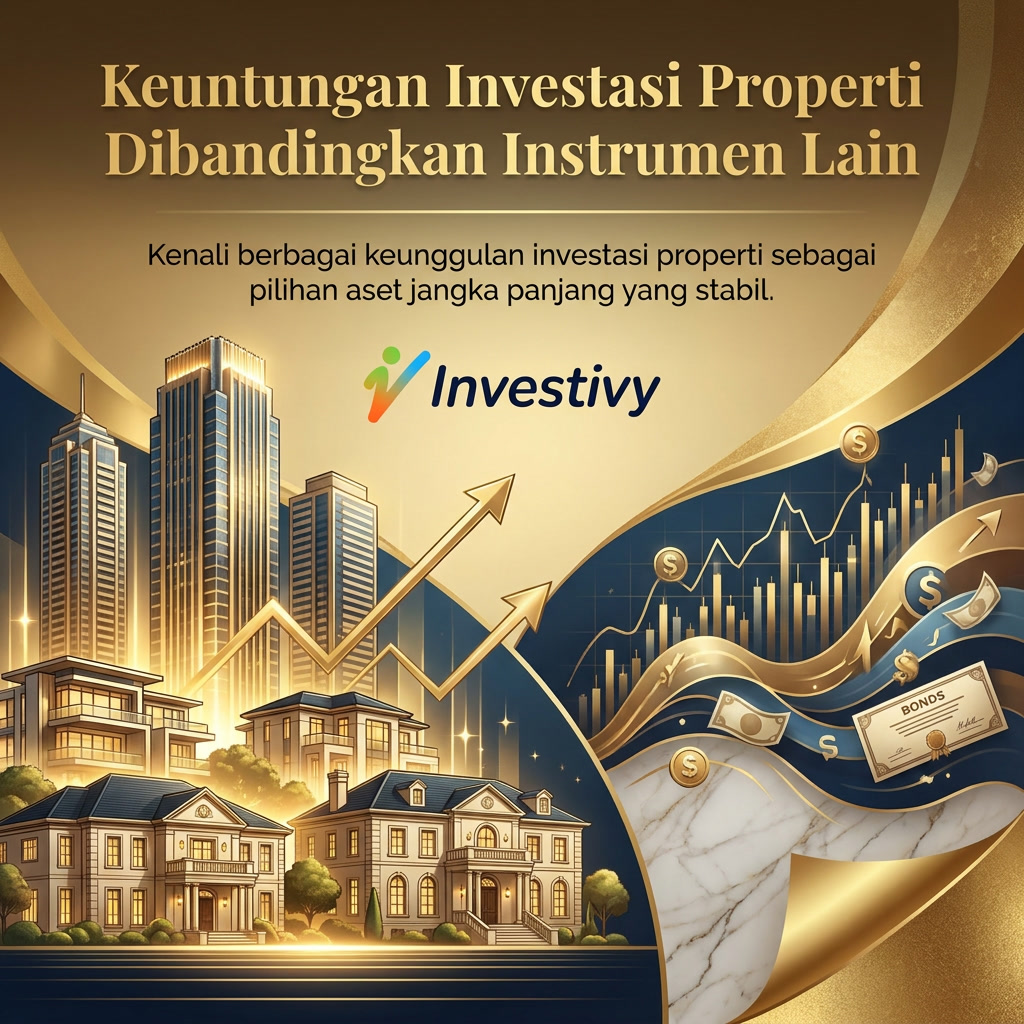 Ilustrasi investasi properti yang menguntungkan dibandingkan dengan instrumen lain.