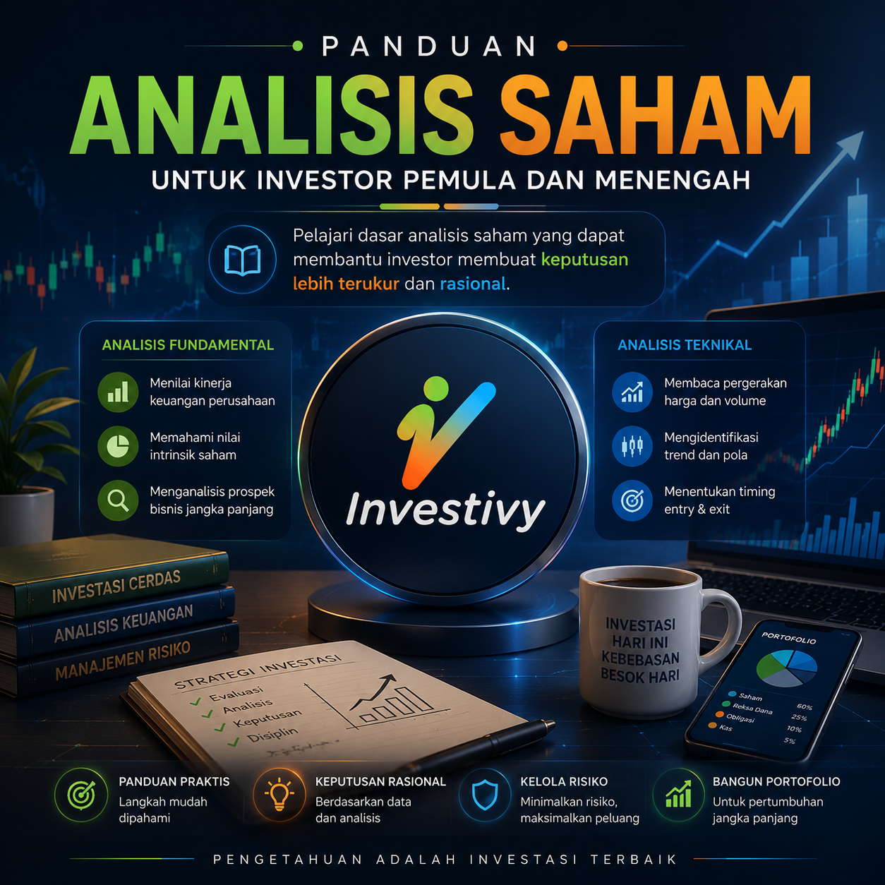 Grafik analisis teknikal saham untuk panduan investasi saham pemula.