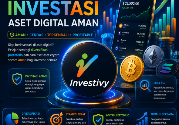Seorang investor sedang menganalisis grafik harga aset digital di laptop untuk strategi investasi aman.